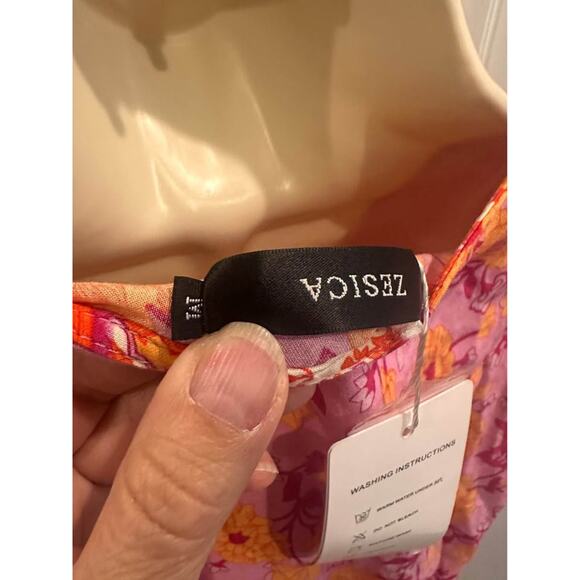 NWT: ZESICA Women's Summer Wrap V Neck Bohemian Floral Print (M) - Picture 9 of 10